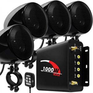 מערכת שמע לכלים Aileap 1000W, נגד מים כולל מגבר , 4 רמקולים