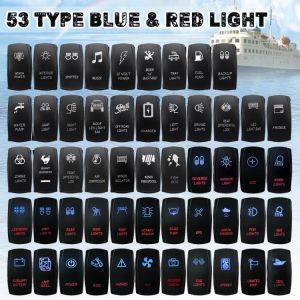 אבירי השטח-קבוצת רכיבה לטיולי שטח 4X4 לטרקטורונים/SBS Auto Boot LED Rocker Schalter Rot Blau Lichter 12V 24V 5pins Rocker Schalter Taste für Marine Caravan 4x4