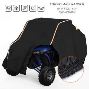 אבירי השטח-קבוצת רכיבה לטיולי שטח 4X4 לטרקטורונים/SBS Utv Black Waterproof Utility Vehicle Storage Cover Side-by-side Sxs For Polaris Ranger 570 900 S 1000 Rzr 900 Models 2014-2021 - A