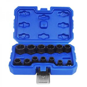 אבירי השטח-קבוצת רכיבה לטיולי שטח 4X4 לטרקטורונים/SBS 13pcs Impact Damaged Bolt Nut Screw Remover Extractor Socket Tool Kit Removal Set Bolt Nut Screw Removal Socket Wrench - Drill Bit