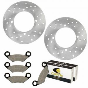 אבירי השטח-קבוצת רכיבה לטיולי שטח 4X4 לטרקטורונים/SBS 2 Rear Brake Disc Rotor w/ Pads for Polaris RZR S 800 2010 2011 2012 2013 2014