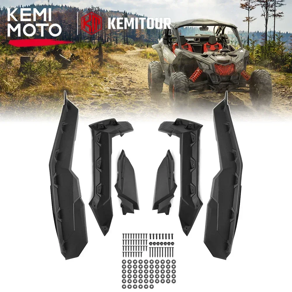אבירי השטח-קבוצת רכיבה לטיולי שטח 4X4 לטרקטורונים/SBS KEMIMOTO UTV Accessories For Can Am Maverick X3 1000 Max R RR 4x4 XRC Turbo DPS Super Extended Fender Flares 2017-2024 715002973