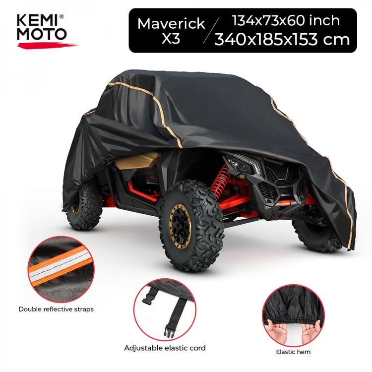 אבירי השטח-קבוצת רכיבה לטיולי שטח 4X4 לטרקטורונים/SBS 2/4 Doors Utv 210d Oxford Cloth Protect Utility Vehicle Storage Cover From Rain Dirt Rays-reflective For Can Am Maverick X3 - Atv 