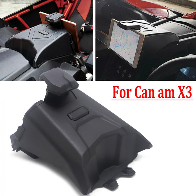 אבירי השטח-קבוצת רכיבה לטיולי שטח 4X4 לטרקטורונים/SBS Black Electronic Device Holder With Integrated Storage Smartphone Navigation Stand For Can Am Maverick X3 Models 2017 2021 2020