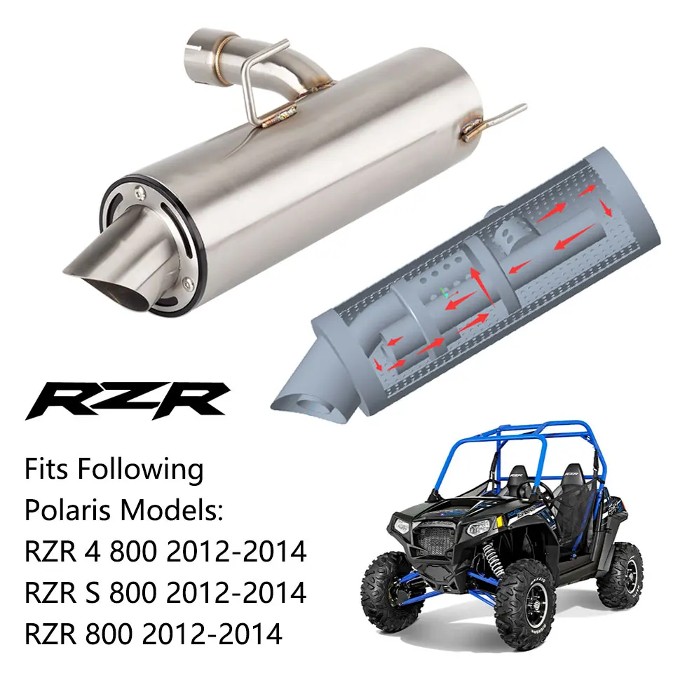 אבירי השטח-קבוצת רכיבה לטיולי שטח 4X4 לטרקטורונים/SBS RZR 800 S \ 900 S אגזוז נירוסטה ל RZR 800 2012-2014