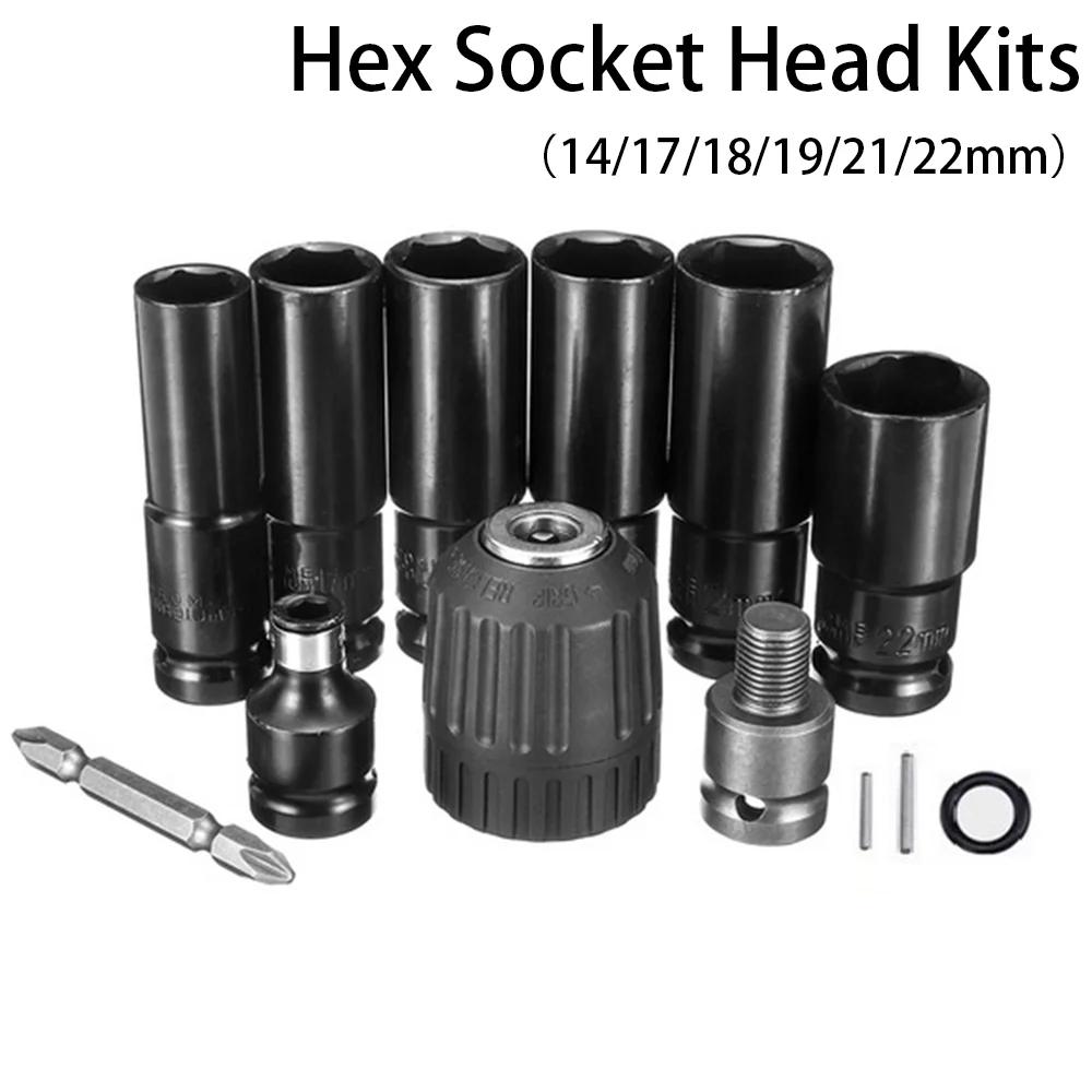 אבירי השטח-קבוצת רכיבה לטיולי שטח 4X4 לטרקטורונים/SBS 4/9/13PCS Impact Wrench Socket Set Universal Accessories Electric Wrench Repair Sleeves Batch Head Drill Chuck Drive Adapter Set